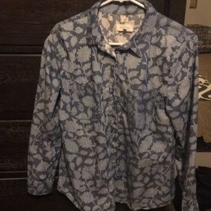 LOFT softened denim button down Med